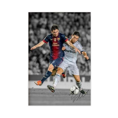 YACJZDD Lionel Messi Cristiano Ronaldo - Póster en lienzo para decoración de dormitorio, oficina, habitación, regalo, 40 x 60 cm
