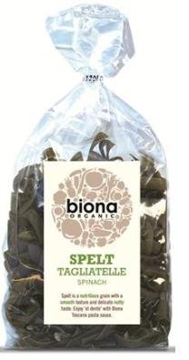 Biona Spelt Spinach Artisan Tagliatelle - Rolled Organic 250g-2 Pack
