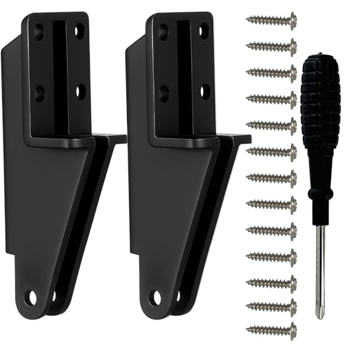 2 Pack Screen Door Closer Bracket with Screwdriver+13 Screws Storm Hardware Replacement Post Jamb Bracket Plastic Replacement for Door Closers - Black