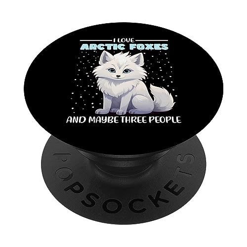 I Love Arctic Fox PopSockets Swappable PopGrip, Black