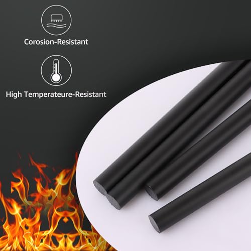 Image of JMIATRY 10 Pack Black Plastic Rod 1 /2 -Inch Diameter and 12-Inch Length Black Round Acetal Copolymer Rods 1 /2 inch Black Round Abs Plastic Rods (1.2x30CM)