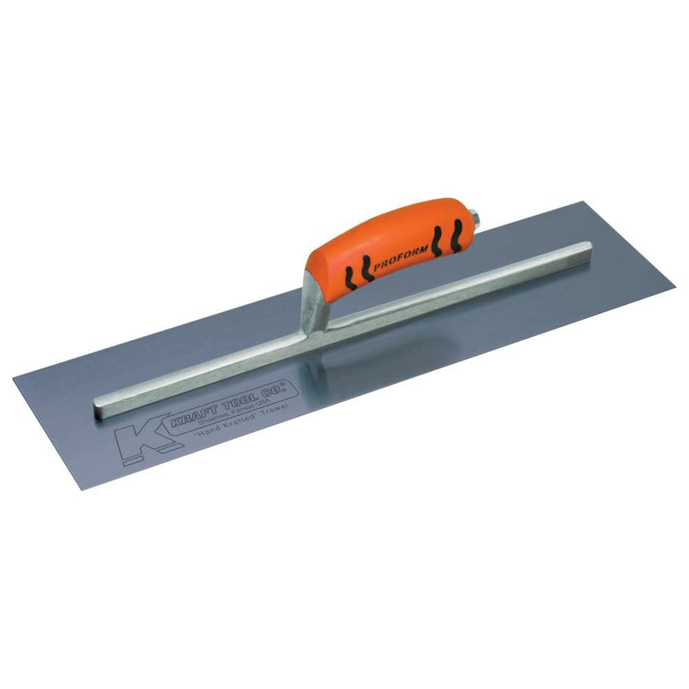 Kraft Tool CF731BPF Blue Steel Cement Trowel with ProForm Handle, 14 x 4-Inch