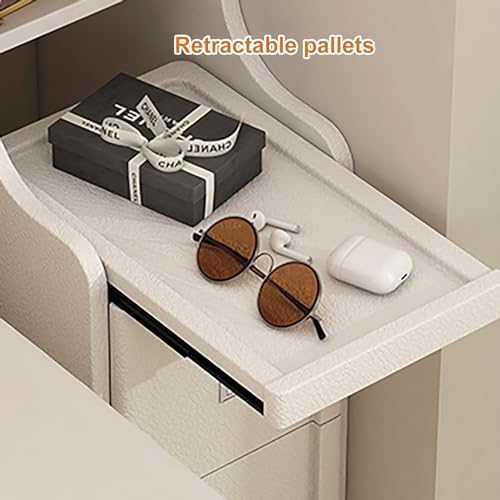 Table de chevet étroite 20cm meuble de rangement de nuit robuste - 7