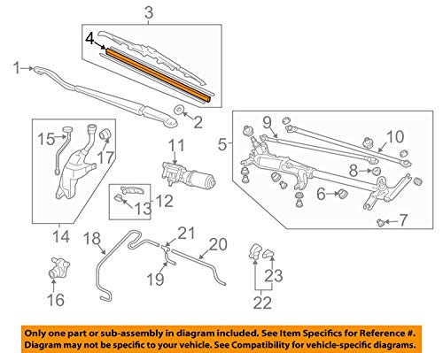 Genuine Honda 76632-SHJ-A01 Blade (550MM) Rubber