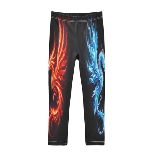 Toddler Girls Leggings Printed Yoga Pants Leggings Dragon and Phoenix for Kids