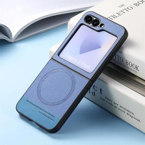 Coque magnétique pour Samsung Galaxy Z Flip4 bleue protectrice