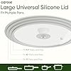 CAROTE 2 PCS Universal Silicone Lid for Pots, Pans and Skillets, Pot Lid fit 6", 7" 8" & 9.5", 10", 11" Diameter Cookware, Pan Cover With Heat Resistant Silicone Rim and Tempered Glass, White #1