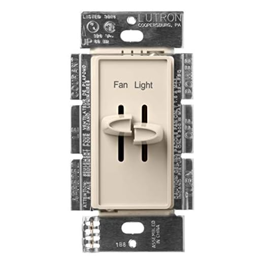 Lutron Skylark 3-Speed Combination Fan and Light Control, 1.5 Amp, Single-Pole, S2-LFSQ-LA, Light Almond