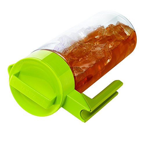 Image of Takeya Flash Chill Iced Tea Maker - Versatile Tea Brewer for Loose /Bagged Tea - Patented Flash Chill Tech Hot /Cold Use BPA-Free Tritan Dishwasher Safe - Airtight Lid Made in USA - 2 Quart /Avocado