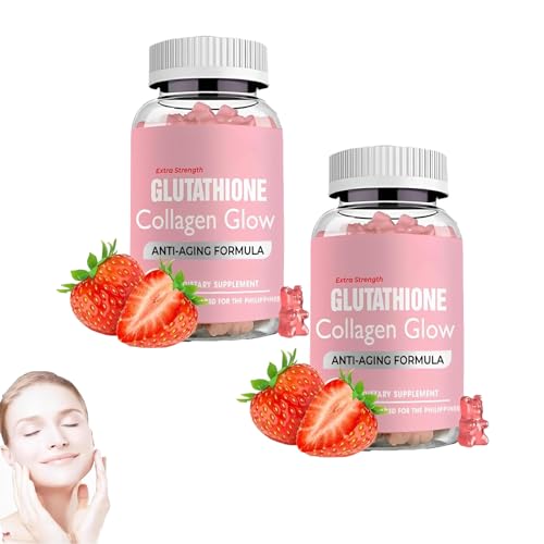 Caduola Glutathione Collagen Glow Gummies, Glutathione Collagen Glow Gummies for Dark Spot, 60 Pieces/Bottle Korea Glutathione Gummies for Women, Korean Collagen Gummies for Dark Spot (2 PCS)