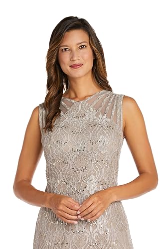 R&M Richards Womens Petites Lace Long Evening Dress2