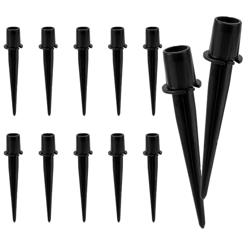 12pcs Solar Light Replacement Stakes, 5.39x1.1in Metal Solar Lights Spikes with Nesting Covers Reliable Outdoor Ground Stakes Solar Light Parts for Garden Lights Landscape Yard Pathway