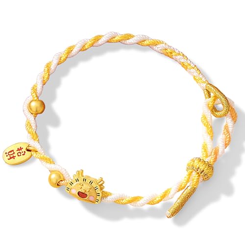 Porte-bonheur bracelet dragon argent cordon tressé amulette 2024