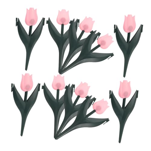 Kisangel 10pezzi Bordura da Giardino in Plastica Fiori di Tulipano Realistici Recinzione per Aiuole Esterne Divisorio Decorativo per Paesaggistica Bordatura per Prato Staccionata