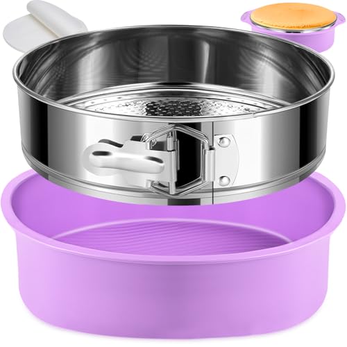 304 Stainless Steel Springform Pan 9 Inch Nonstick, Leakproof Cheesecake Pan with Removable Bottom, 9 Spring Form Pans for Cheesecake with Protector, 9 Inch Springform Cake Pans with 50Pcs Parchment