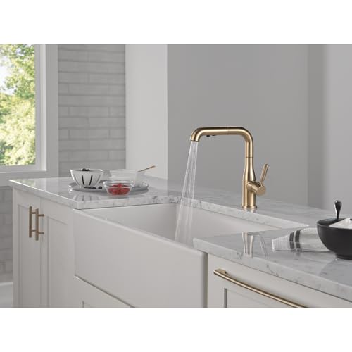 Delta Faucet Almari Pull-Out Kitchen Faucet, Gold Kitchen Faucets with Pull-Out Sprayer, Kitchen Sink Faucet, Faucet for Kitchen Sink with Magnetic Docking, Champagne Bronze 16943-CZ-DST by DELTA - Image 2