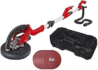 Einhell Drywall Sander And Polisher | TC-DW 225 Rotating Sanders For Walls | 600W, 1500RPM, 225mm Sanding Disc, Telescopic Handle And Integrated Dust Extraction | Includes 6 Sanding Discs