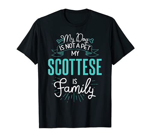 Cute Scottese Design Family Dog Giftn T-Shirt, Black