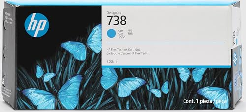 HP DesignJet 738 Cyan 676M6A - vue 5