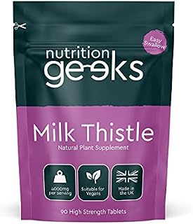 Milk Thistle Tablets - High Strength 4000mg Supplement, 90 Tablets (2 per Serving) - 100mg Milk Thistle Extract (20:1) per Tablet - Not Milk Thistle Capsules or Tincture - Vegan - UK Made