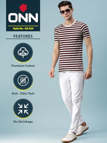 Image of ONN Men's Striped Relaxed Fit T-Shirt