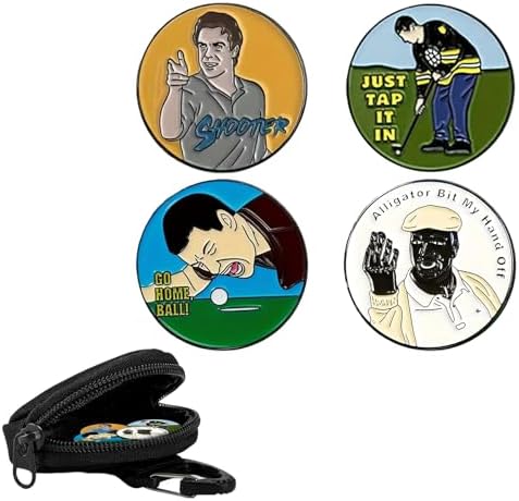 Golf Ball Marker Set - 4 Unique Metal Golf Markers with Stylish S...