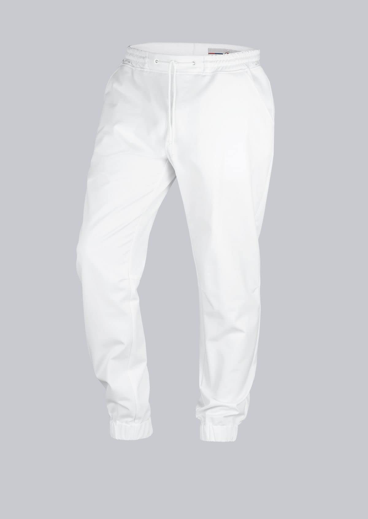 BP Med Trousers 1737-311-0021 Komforthose für Herren - Gummizug im Bund - 35% Baumwolle, 30% Polyester, 5% Elastolefin - Modern Fit - Größe: 3XLn - Farbe: weiß