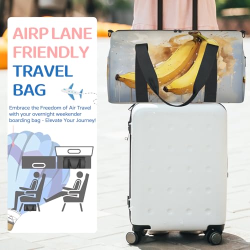 Fruits Bananas Sports Duffle Bag for Women Men Waterproof Overnight Weekender Bag with Adjustable Strap Travel Tote Bags for Beach Yoga Work Dance Swim3