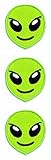 Set 3 Pcs Mini Small Green Alien Head Cartoon Embroidery Logo Jacket Polo T- Shirt Hat Backpacks Patch Applique Embroidered Iron On Sew On Badge (15)