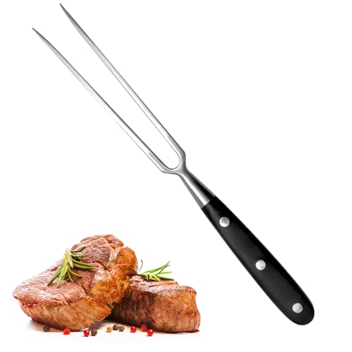 GDJIAJT Fleischgabel Edelstahl mit Griff - 30cm Tranchiergabel, Grillgabel Serviergabel Bratengabel, Professioneller Multifunktionales Kochgabel Fleischgabel für Grill Küche Truthahn Braten Abendessen
