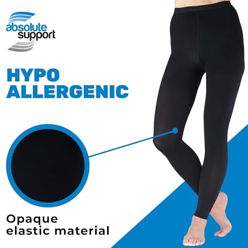 compression leggings for women 20-30mmhg - footles high waist compression tights for circulation during pregnancy sports workout running - black medium - a717bl2