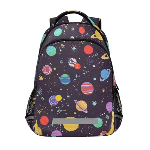 Mochila escolar com alça no peito, mochila para laptop Galaxy Planets, mochila de viagem para meninos e meninas, Espaço 073, tamanho �nico