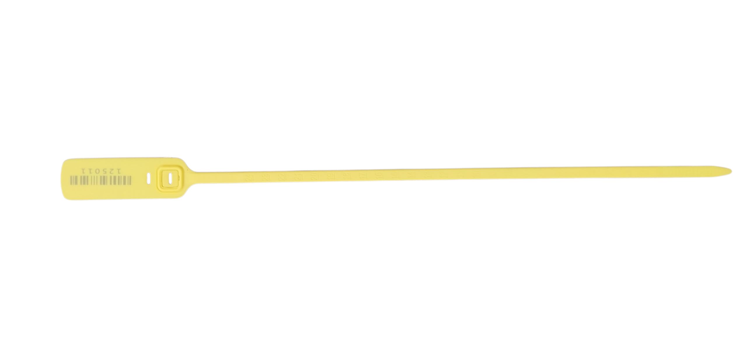 1000 x 40 cm Guarnizione di sicurezza in plastica gialla con cinghia piatta – numerate con codice a barre, antimanomissione – per container, gabbie, carrelli, spedizioni di alto valore