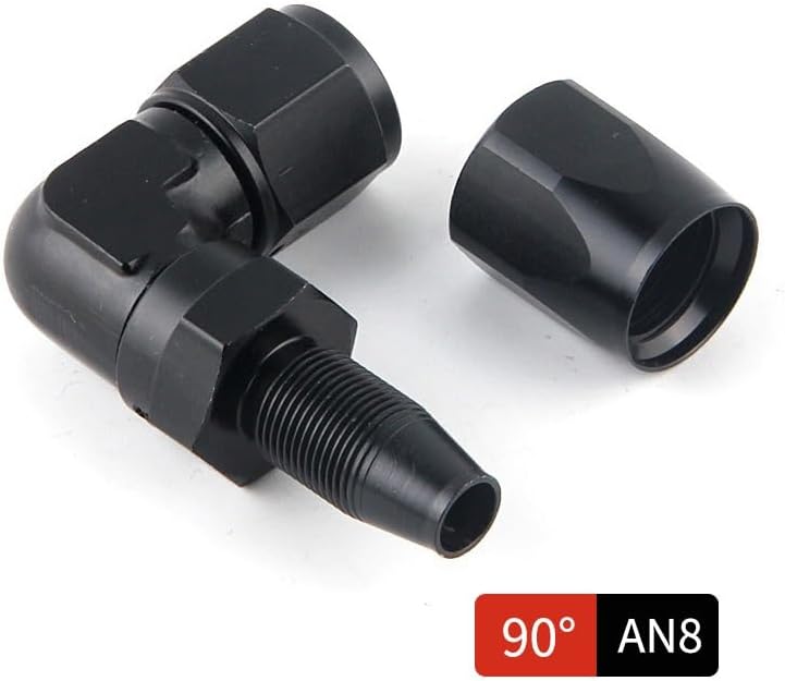 Aluminum AN4 6 8 10 forged type swivel Hose End Fitting Adapter Oil cooler Fuel Line 90 Degree(90 degree AN8)
