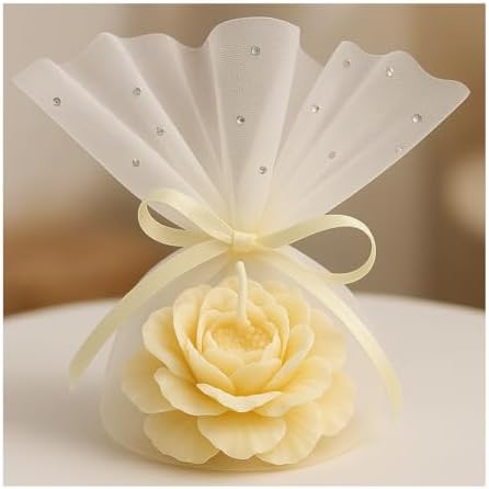 Lot De 10 Bougies Chauffe-Plat Parfumées à La Rose - Recharges Décoratives Fleur En Forme De Rose Pour Porte-Bougies