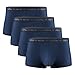 David Archy Men's 4 Pack Micro Modal Separate Pouches Trunks (S,Navy Blue)