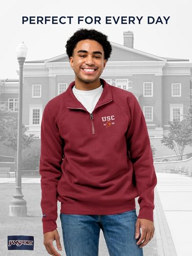 Image of JanSport Unisex Adult NCAA Officially Licensed Rival Long Sleeve Stand-Up Collar Quarter Zip Sweatshirt