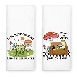 2PCS Cute Frog Toad Reading...