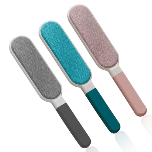 3 Stück Fusselbürste Wiederverwendbar Kleiderbürste Doppelseitige Veloursbürste Flusenbürste Good Grips Fusselbürste für Kleidung Polstermöbel Autositzbezüge Decken Tierhaare