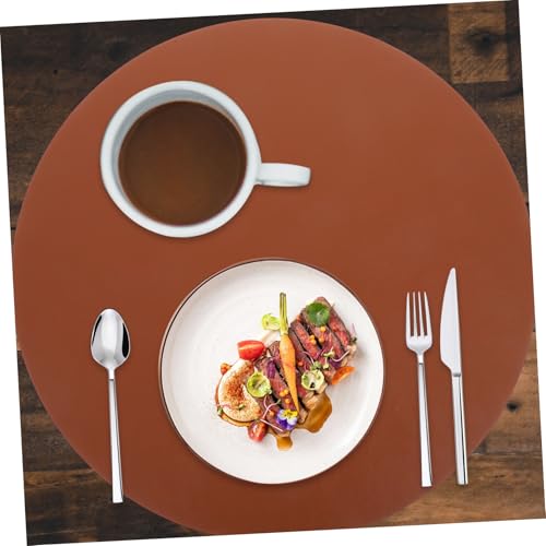 Set de table rond lavable imperméable en cuir synthétique souple抗污 résistant