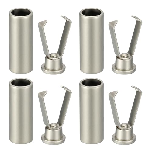 QUARKZMAN 4 st spets spets legering spets spetsar, silverton cylindrisk spets spets skor ändar rep metall aglar ersättning huvud för skosnören, Silverton, 6mm