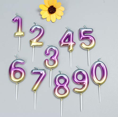 2.76" Birthday Candles 1St One Year Cake Baby Roman Cool Number Candle No 1 9 18 21 30 40 50 60 70 Cake Topper Numeral Candle Party Wedding Anniversary Decorations(Ins 5) #TOP2