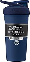 Vista 18 de BlenderBottle Sport Sleek - Botella agitadora de acero inoxidable aislada con batidor de alambre, 25 onzas, frambuesa, batidos de proteínas e