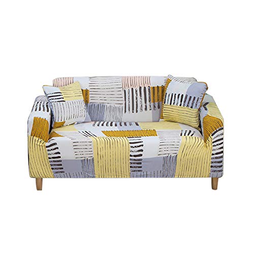 HOTNIU Funda Sofa Elasticas 4 Plazas Fundas de Sofa Ajustables Fundas Decorativa para Sofá Estampadas Impresa Cubre Sofa con 1 Funda de Cojín, Qf Cover