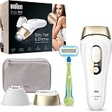 Braun IPL Silk Expert Pro 5 PL5124 Generation IPL, dauerhaft sichtbare Haarentfernung für Damen und Herren, mit Premium-Tasche, Venus Rasierer und Präzisionskopf, Weiß und Gold