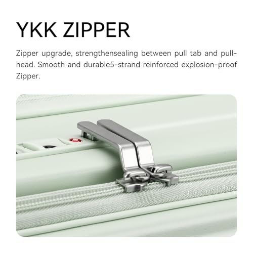 ROAMING Luggage Sets Hard shell Suitcase Top Opening Expandable with Spinner Wheels,Sturdy Large Suitcase Tsa Lock 20 Inch Carry on 28 Inch Checked Luggage,2-Piece Set (20/28) for Woman Men.Jade cyan by ROAMING - Image 7