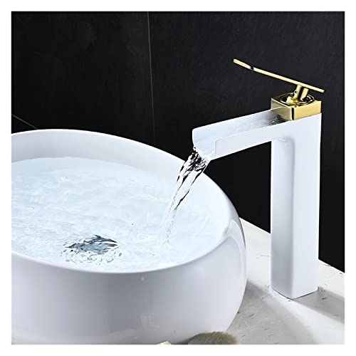 Robinet de lavabo noir et blanc mitigeur eau chaude et froide - 3
