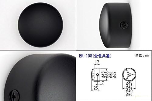 BR-108-ブラック エンドキャップ横穴 35&phi; 20個入