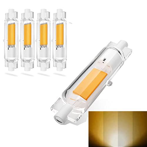 Bombilla LED R7S 78mm Regulable,R7s LED 78mm 3000K Blanco cálido, 20W Bombilla R7s LED Regulables Equivalente Halógeno 200W, 2000LM, Sin Parpadeo, ángulo Haz 360°, Tubular COB Lámpara Cover