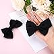 2 Stück dekorative Schuhclips, Schleifen-Schuh-Clips abnehmbare Satin-Schleifen-Schuh-Clips einfarbige Schuh-Clips elegante Hochzeit Party Schuhschnalle Zubehör für Frauen und Mädchen (schwarz)